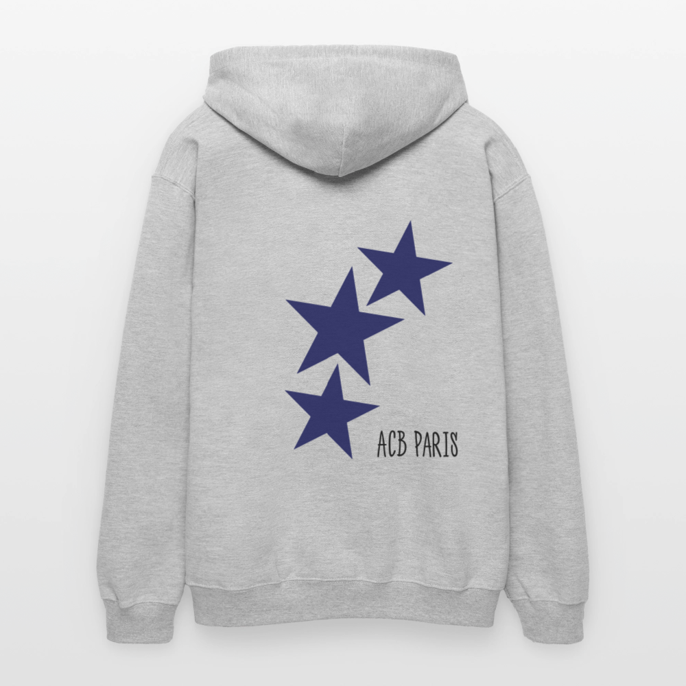 Sweat à capuche étoilé oversize unisexe - gris clair chiné