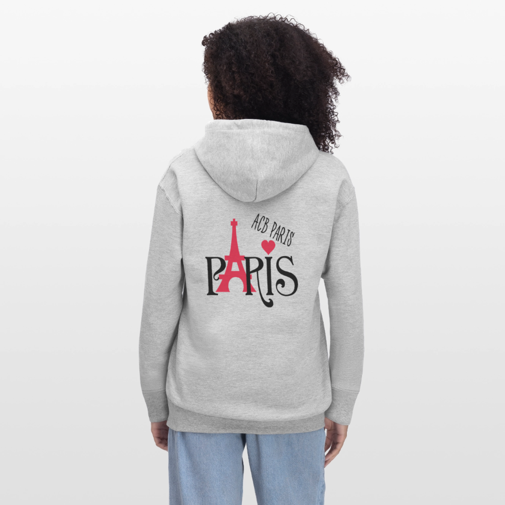 Sweat a capuche ACB-Paris Ilove Paris - gris clair chiné