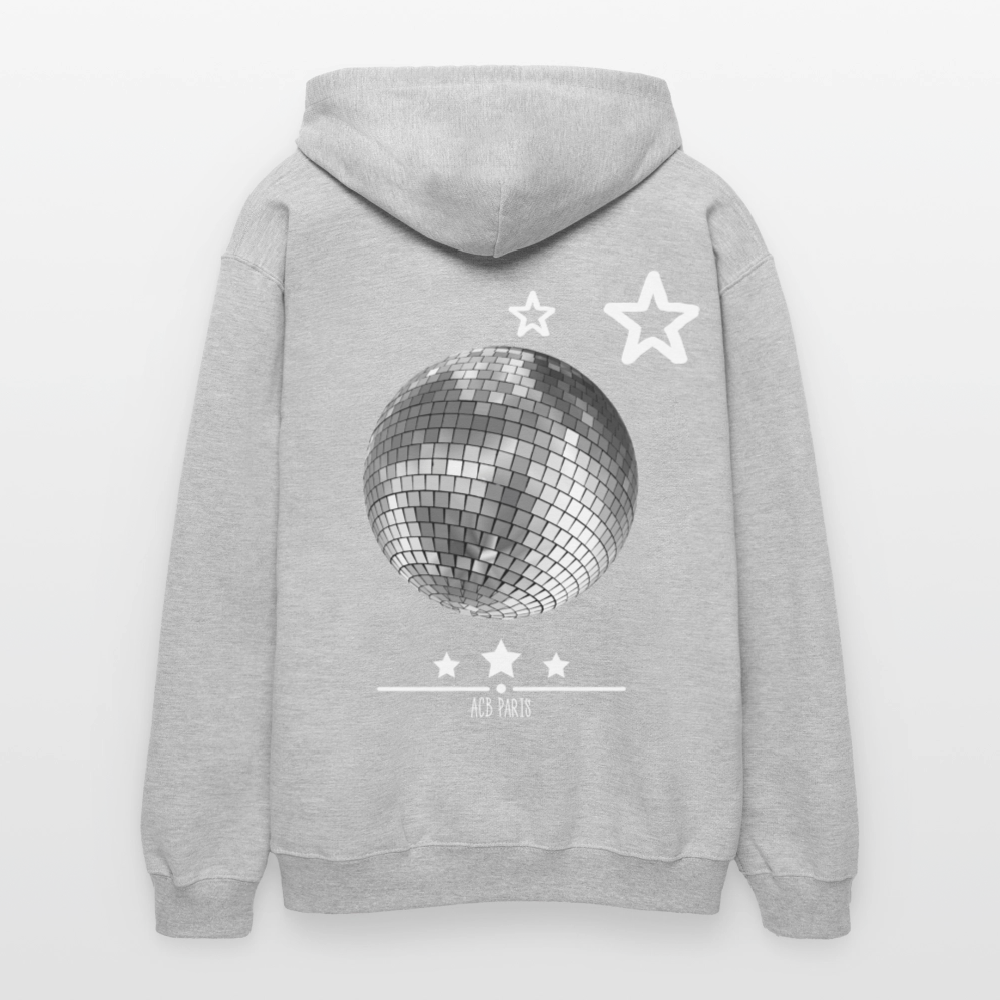 Sweat à Capuche Hoodie Disco Star - ACB-Paris - gris clair chiné