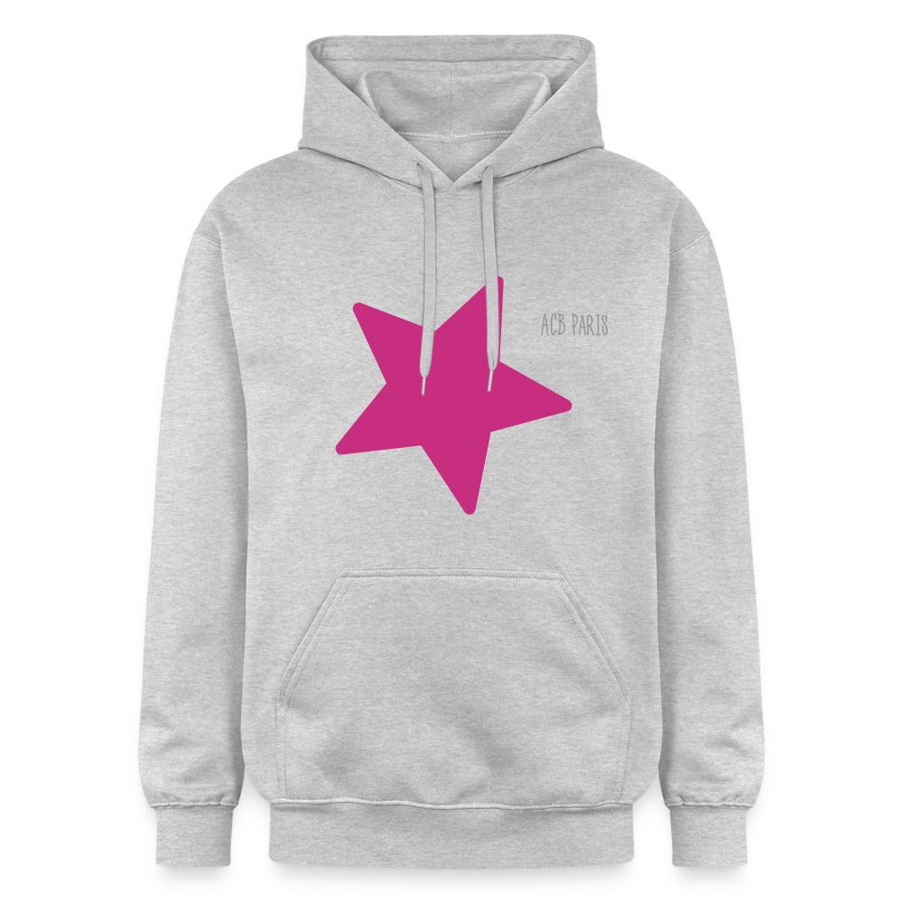 Sweat a capuche ACB- Étoile - gris clair chiné