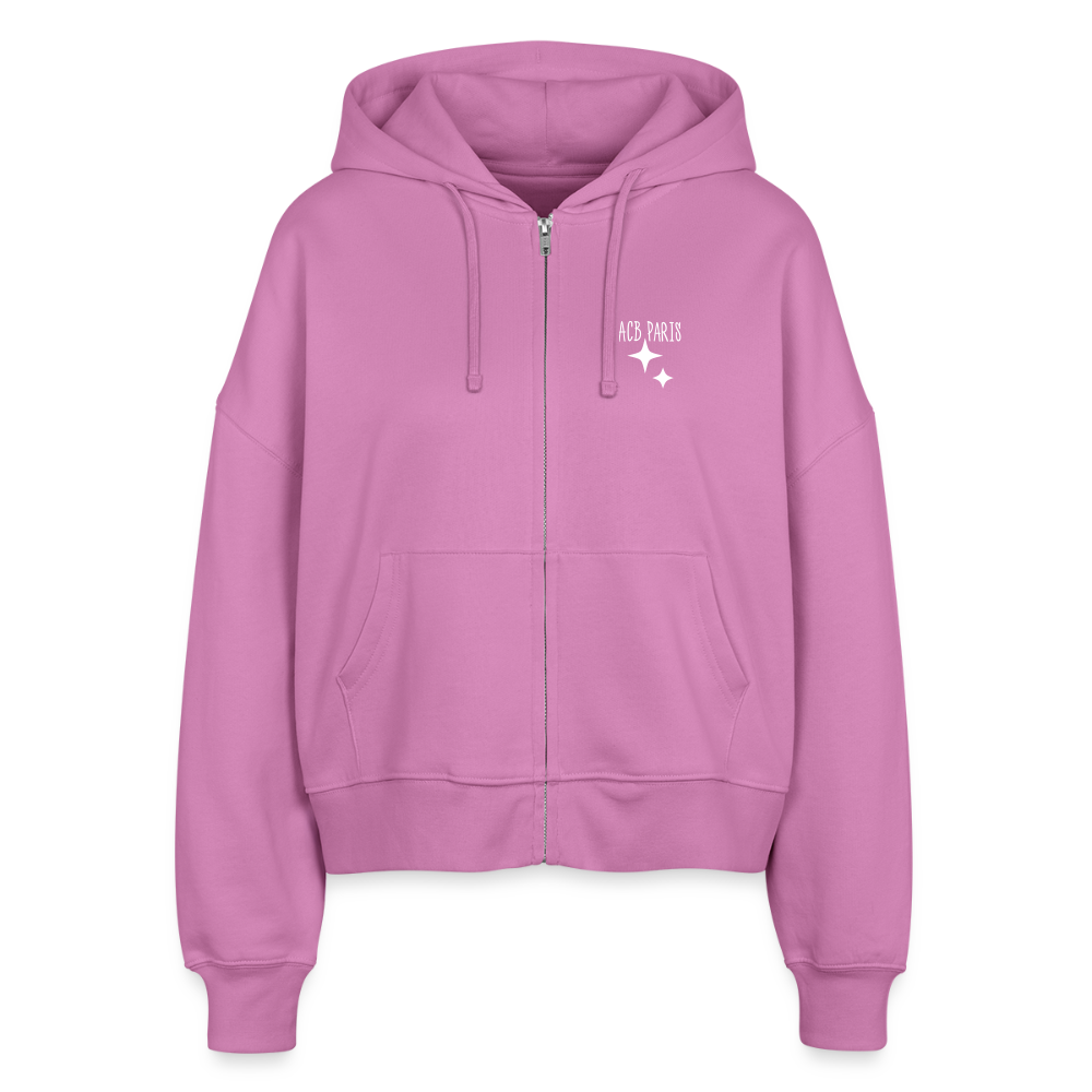 Sweat à Capuche court Paris love - ACB-Paris pour femme - rose
