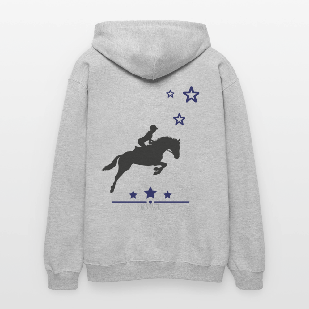 Sweat a capuche ACB-Paris cheval étoile - gris clair chiné