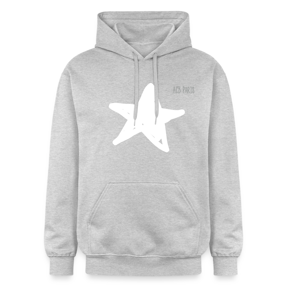 Sweat a capuche ACB- Étoile - gris clair chiné