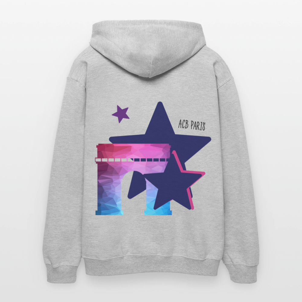Sweat à capuche ACB-PARIS champs elysées - gris clair chiné