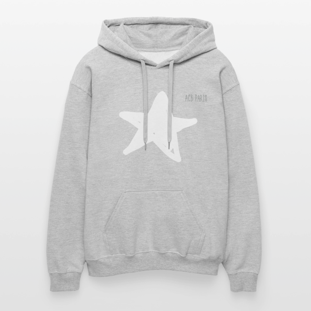 Sweat a capuche ACB- Étoile - gris clair chiné