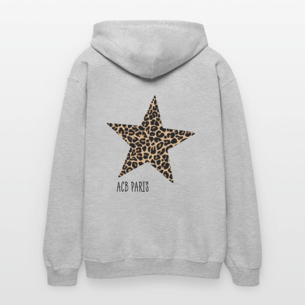 Sweat a capuche Étoile Léopard ACB-Paris - gris clair chiné