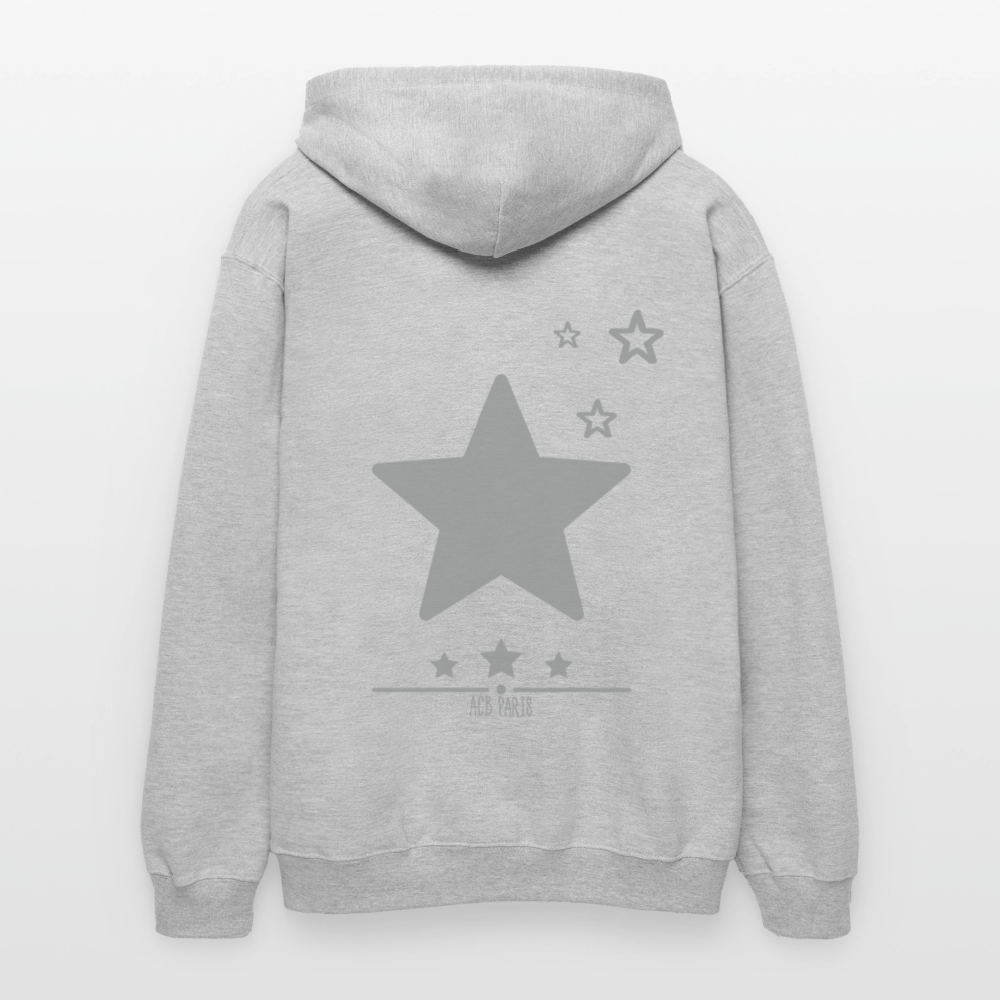 Sweat a capuche ACB-Paris Star étoile - gris clair chiné