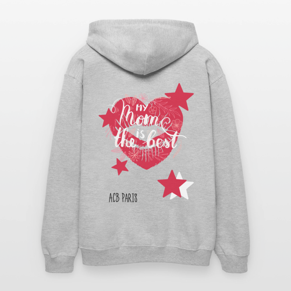 Sweat a capuche ACB-Paris my mome - gris clair chiné