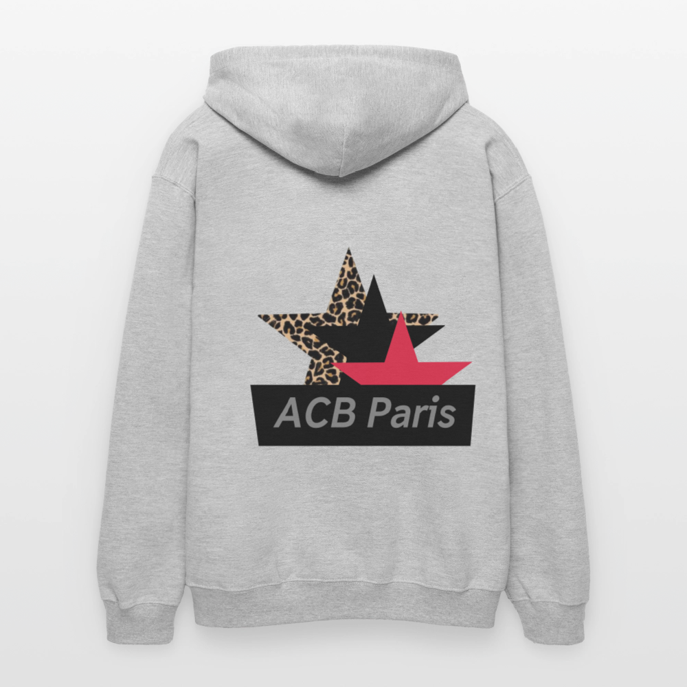 Sweat à capuche star acb-paris - gris clair chiné
