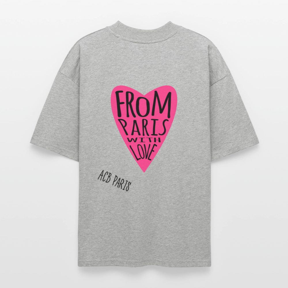 Sweat a capuche ACB-Paris Ilove Paris - gris chiné