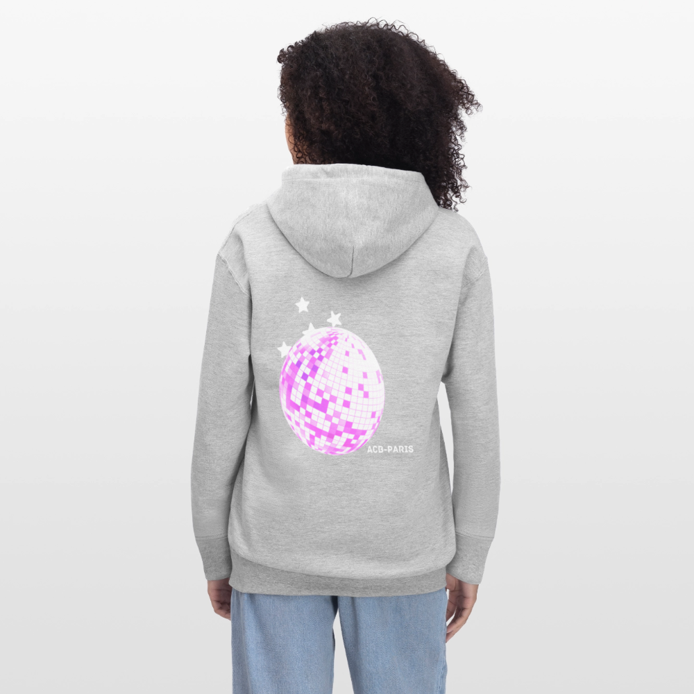 sweat Unisex boule disco rose ACB-Paris - gris clair chiné