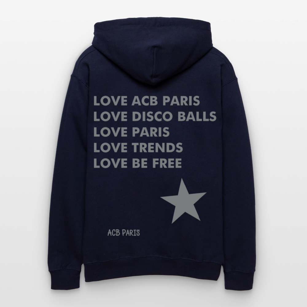 Sweat à capuche LOVE ACB PARIS - bleu marine