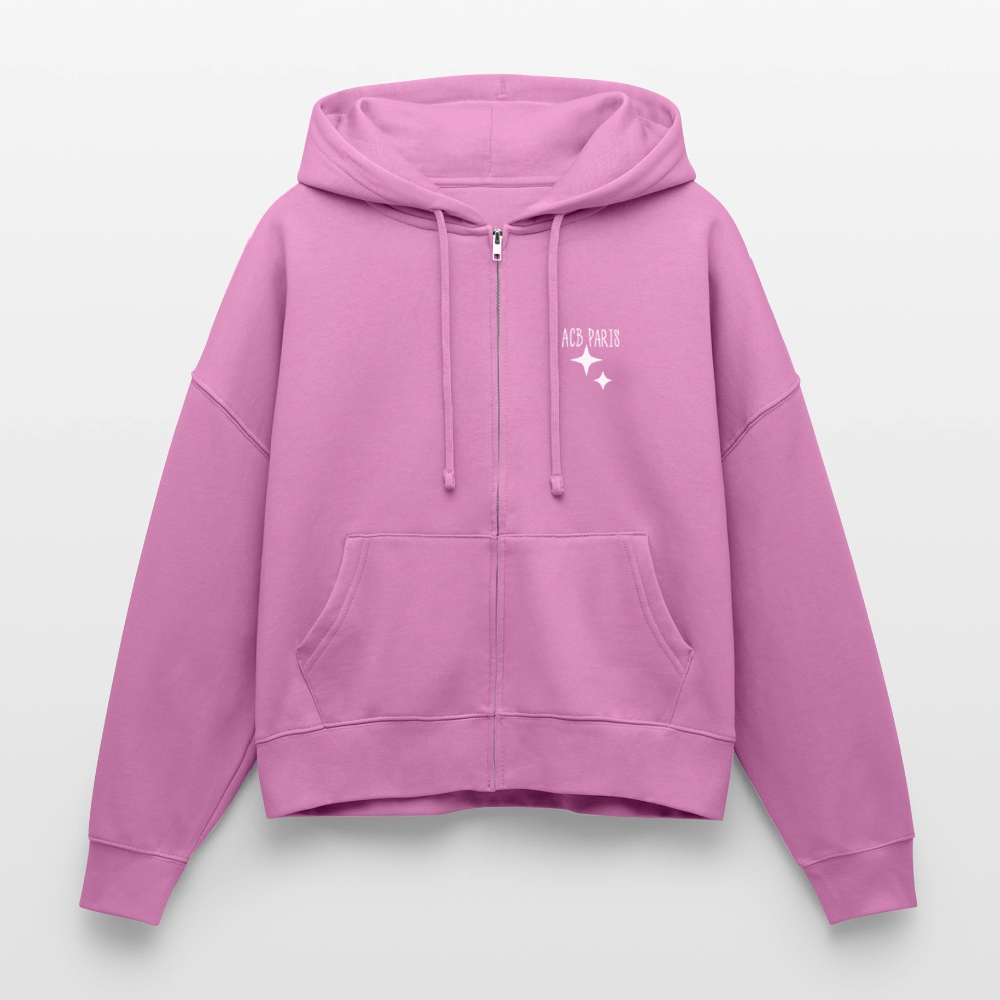 Sweat à Capuche court Paris love - ACB-Paris pour femme - rose