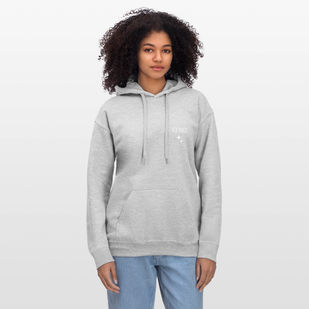 Sweat a capuche ACB-Paris Star étoile - gris clair chiné