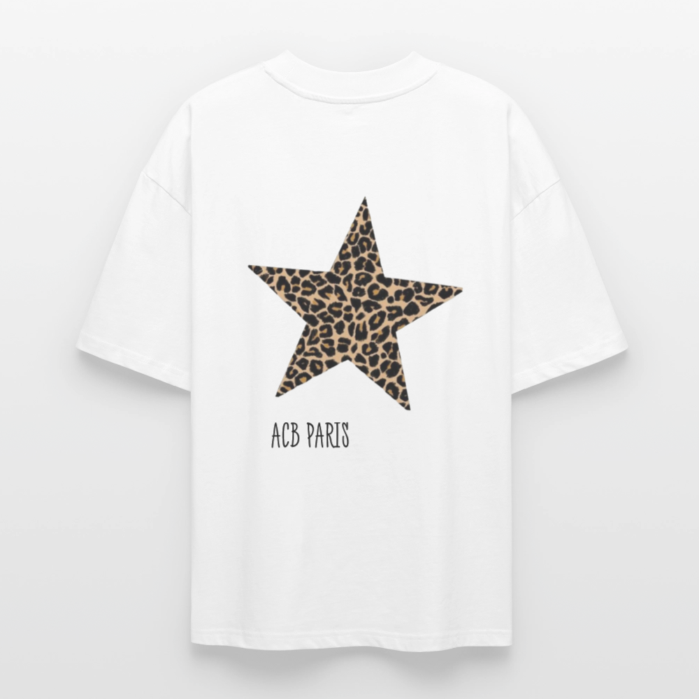T-shirt à capuche Étoile Léopard ACB-Paris - blanc