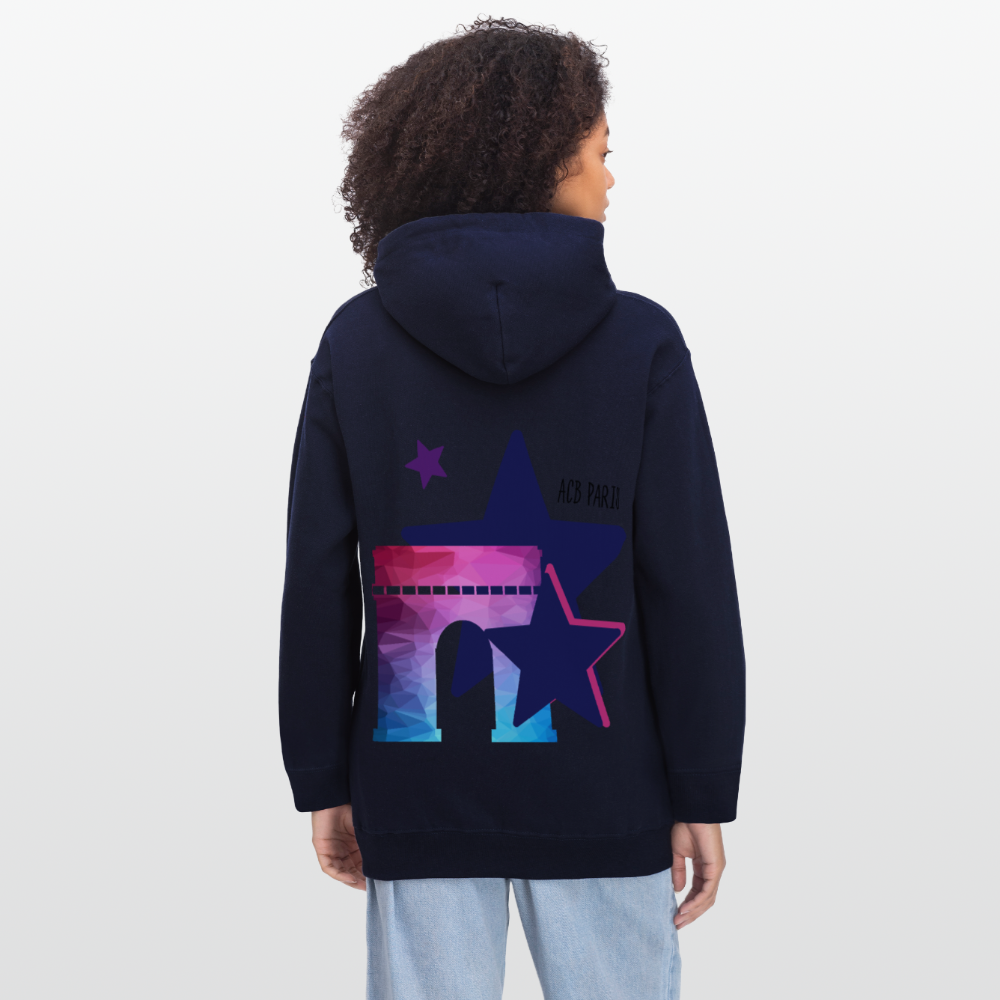 Sweat à capuche ACB-PARIS champs elysées - bleu marine