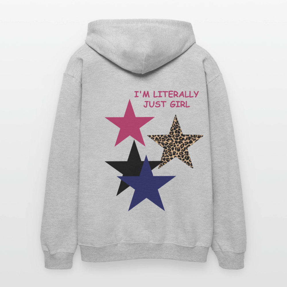 Sweat à capuche just girl - gris clair chiné