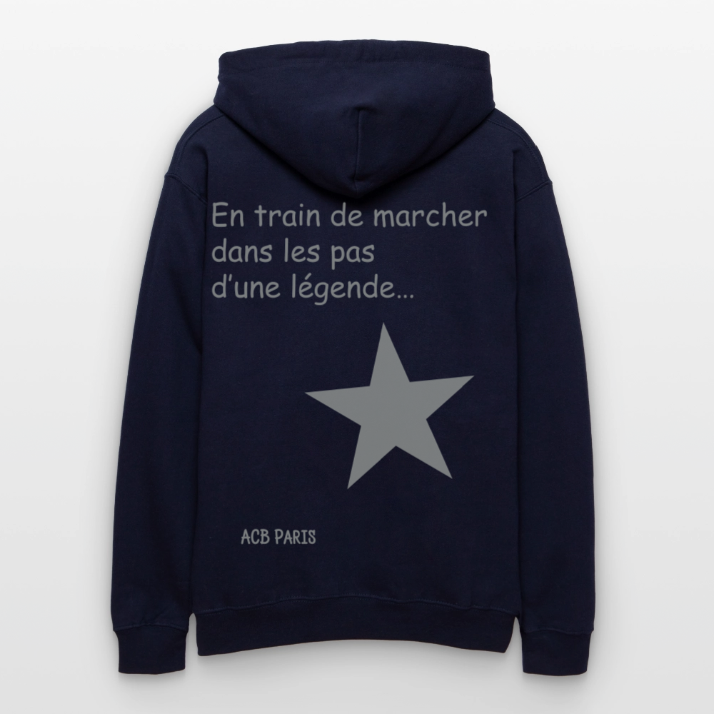 Sweat à capuche dans les pas d’une légende - bleu marine