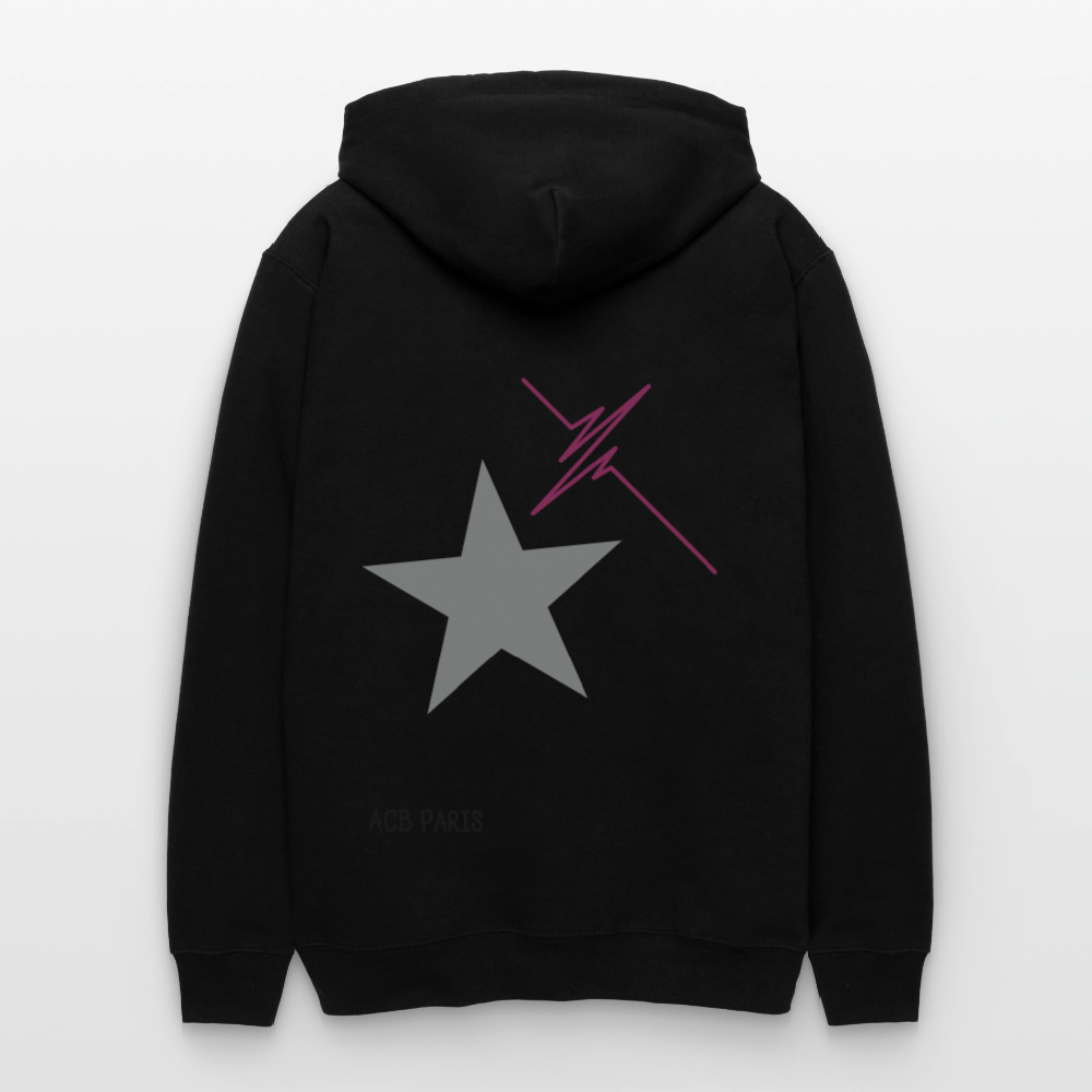 Sweat à capuche Étoile Coeur battant - noir