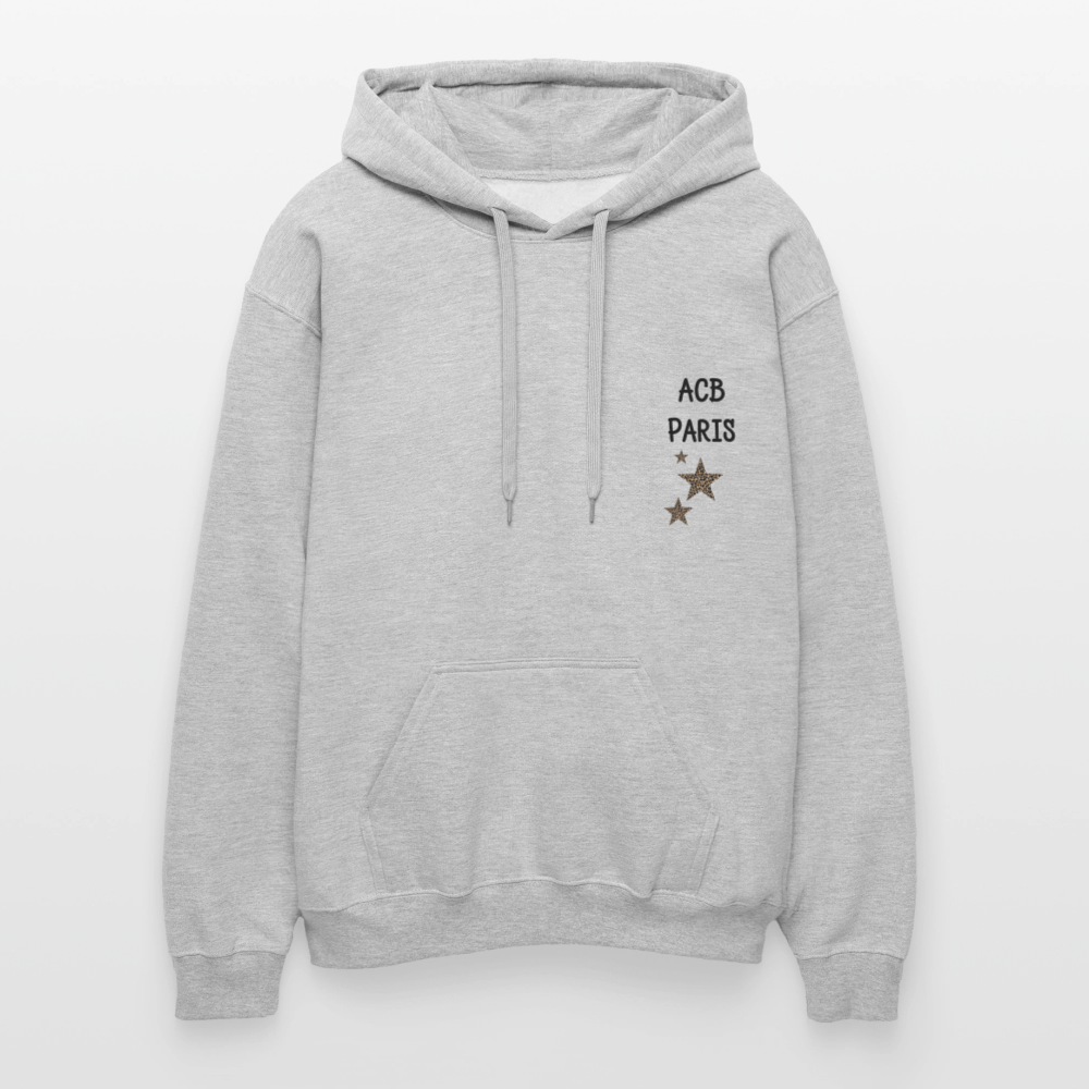 Sweat à capuche star acb-paris - gris clair chiné