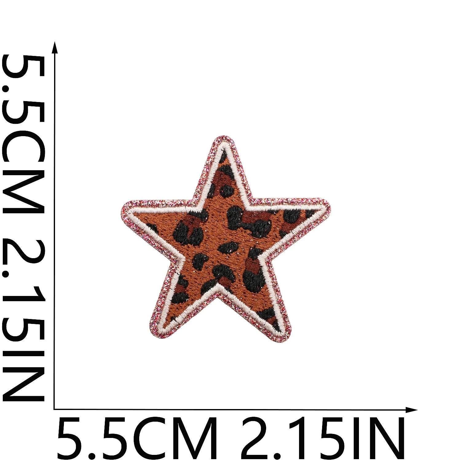 Pack de 24 Patchs décoratifs en cuir brodé - Étoiles, cœurs léopard et motifs variés pour customisation pour vêtement - ACB-PARIS