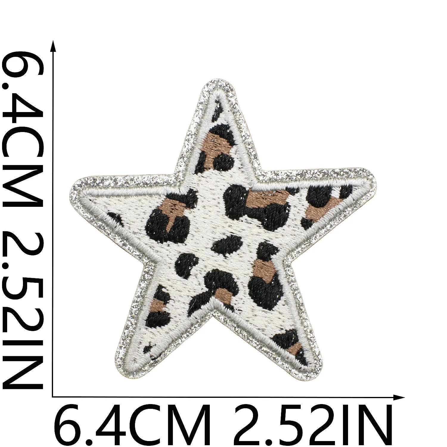 Pack de 24 Patchs décoratifs en cuir brodé - Étoiles, cœurs léopard et motifs variés pour customisation pour vêtement - ACB-PARIS