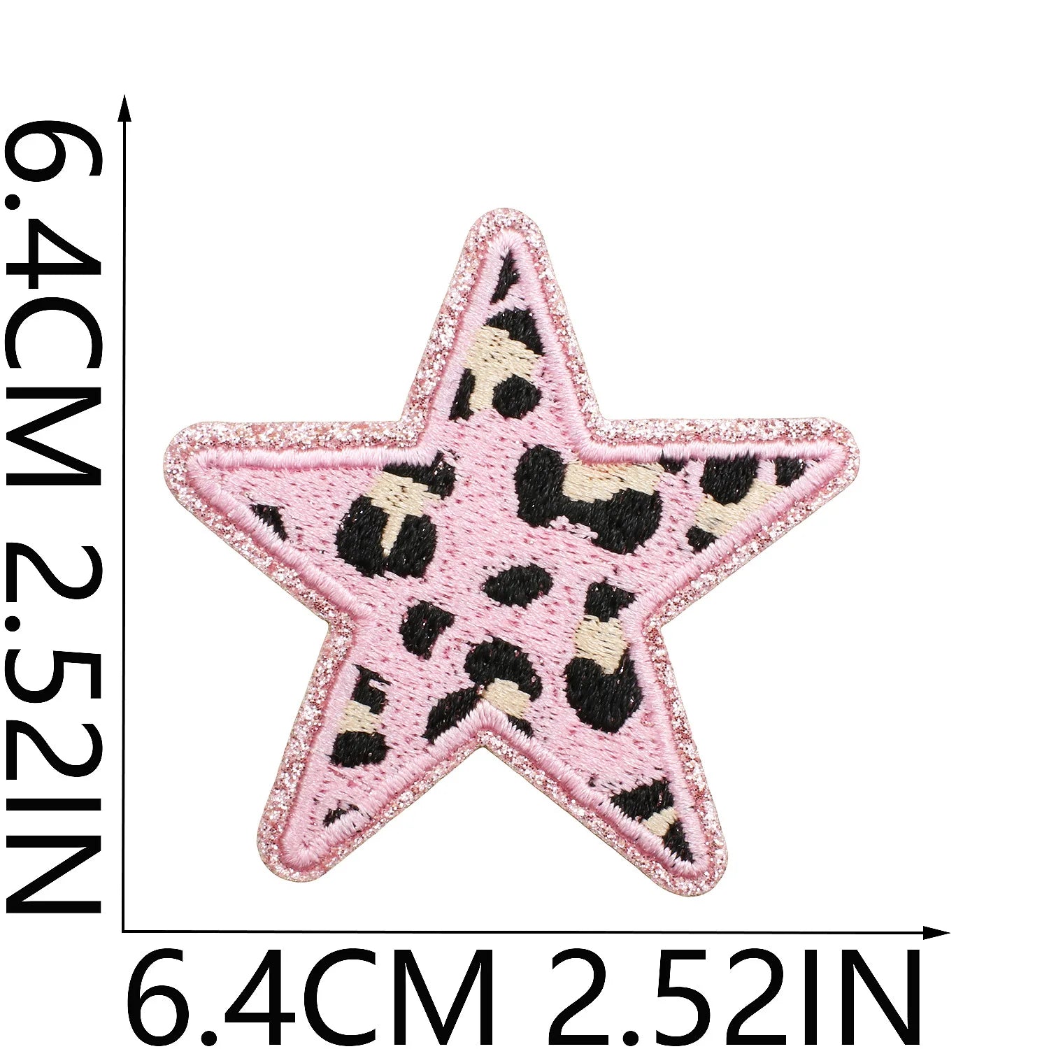 Pack de 24 Patchs décoratifs en cuir brodé - Étoiles, cœurs léopard et motifs variés pour customisation pour vêtement - ACB-PARIS