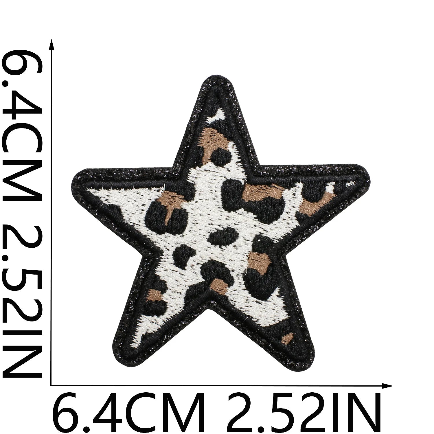 Pack de 24 Patchs décoratifs en cuir brodé - Étoiles, cœurs léopard et motifs variés pour customisation pour vêtement - ACB-PARIS