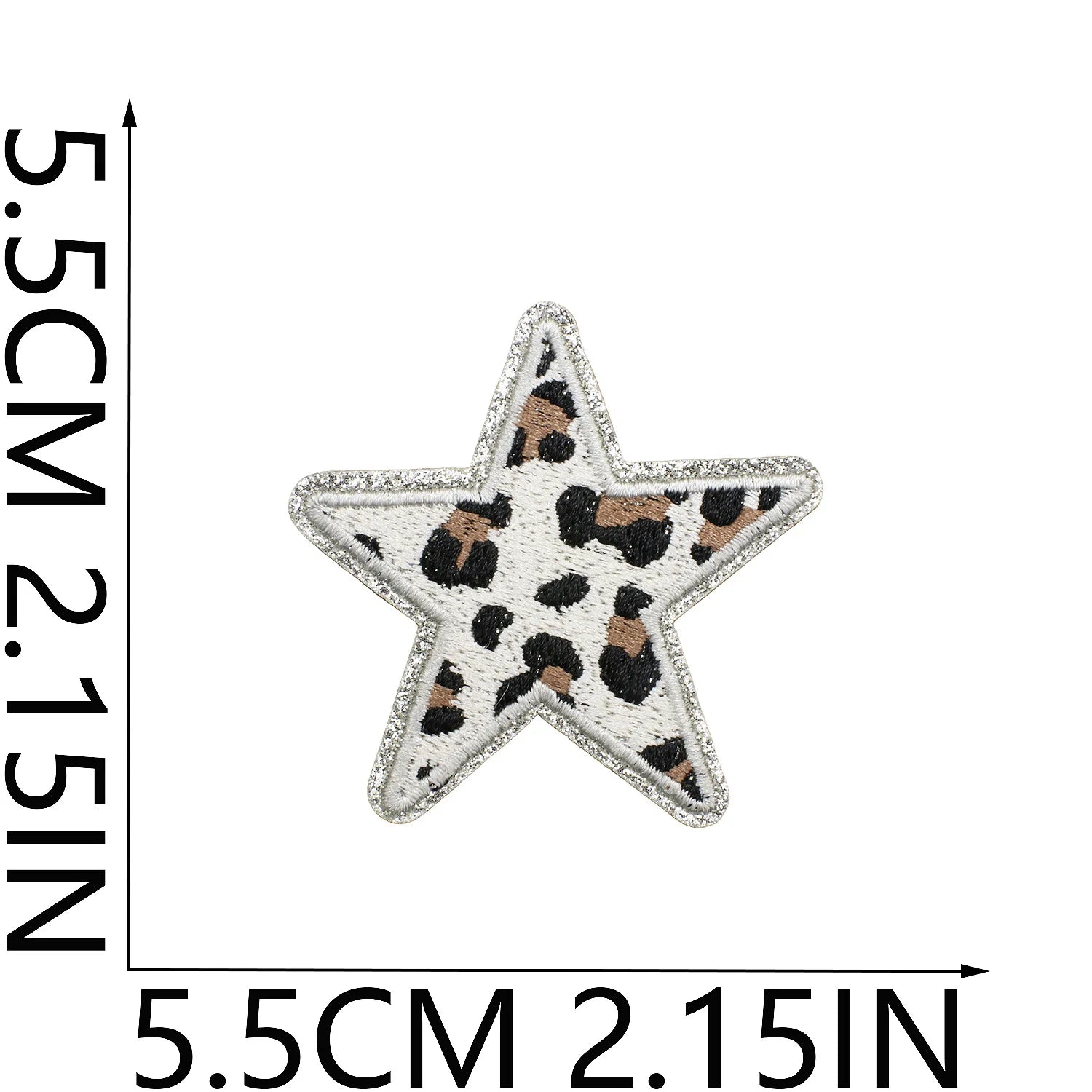 Pack de 24 Patchs décoratifs en cuir brodé - Étoiles, cœurs léopard et motifs variés pour customisation pour vêtement - ACB-PARIS