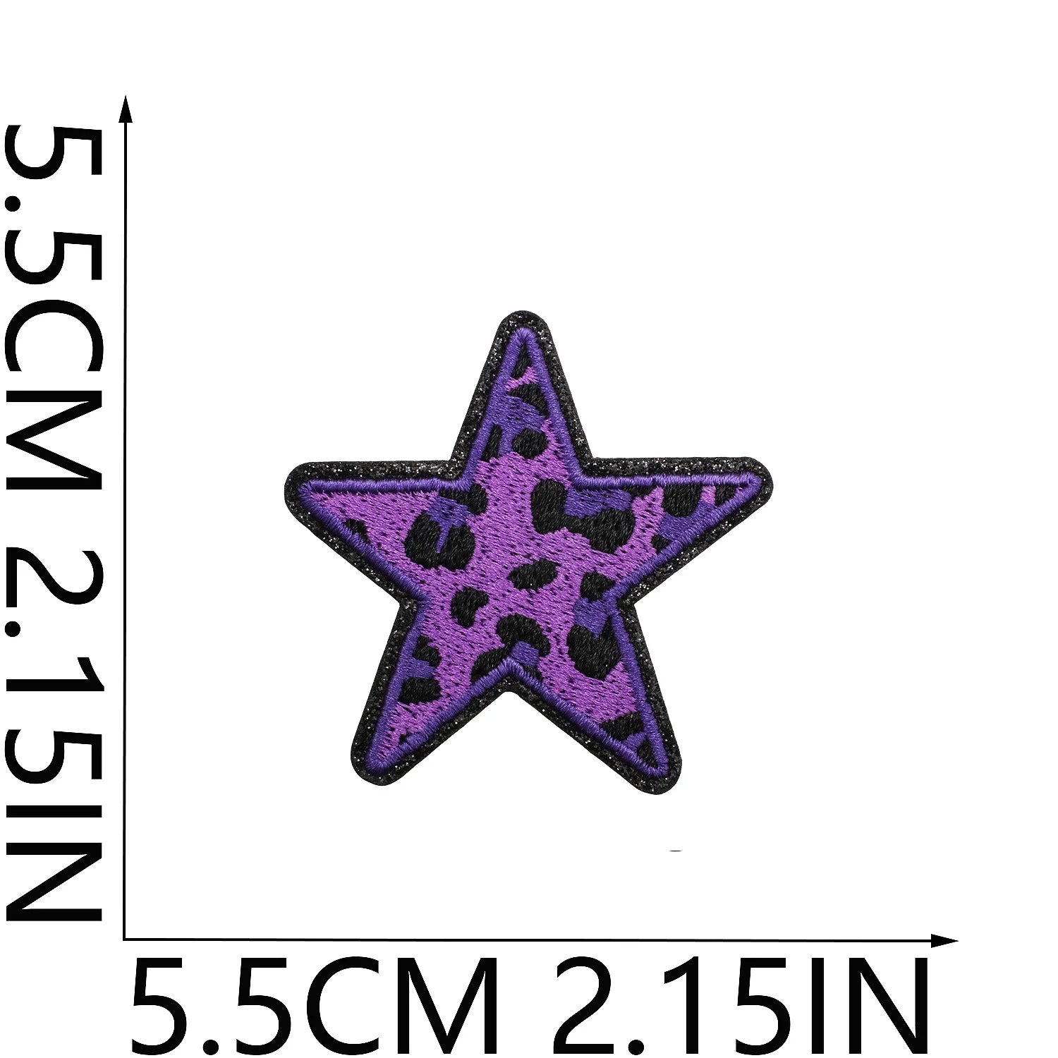 Pack de 24 Patchs décoratifs en cuir brodé - Étoiles, cœurs léopard et motifs variés pour customisation pour vêtement - ACB-PARIS