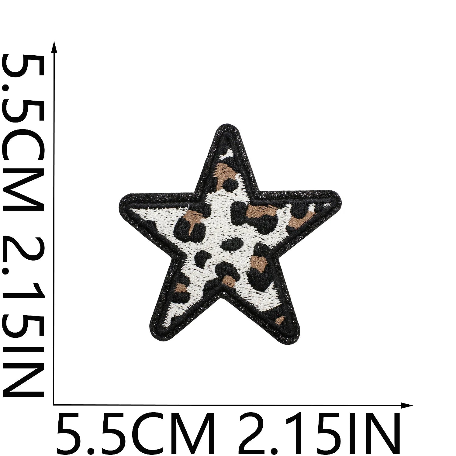 Pack de 24 Patchs décoratifs en cuir brodé - Étoiles, cœurs léopard et motifs variés pour customisation pour vêtement - ACB-PARIS