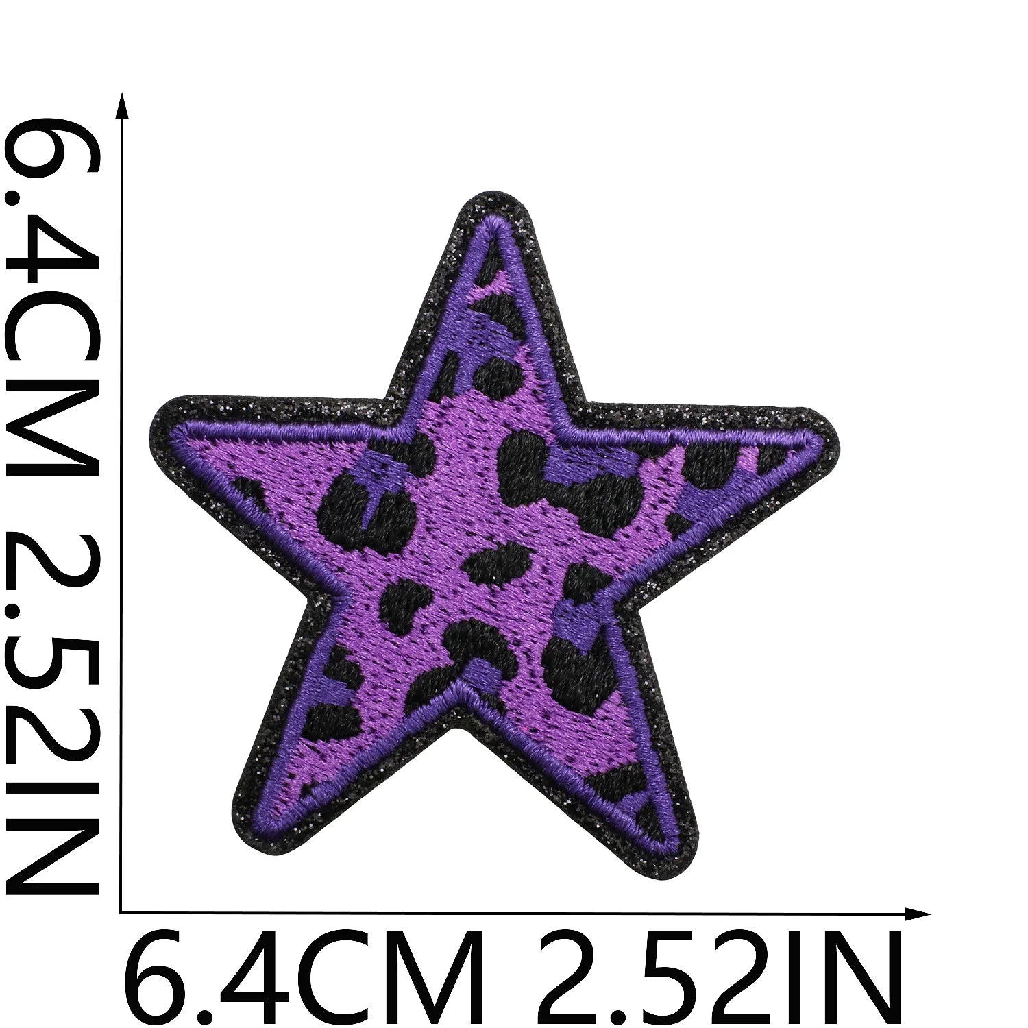 Pack de 24 Patchs décoratifs en cuir brodé - Étoiles, cœurs léopard et motifs variés pour customisation pour vêtement - ACB-PARIS