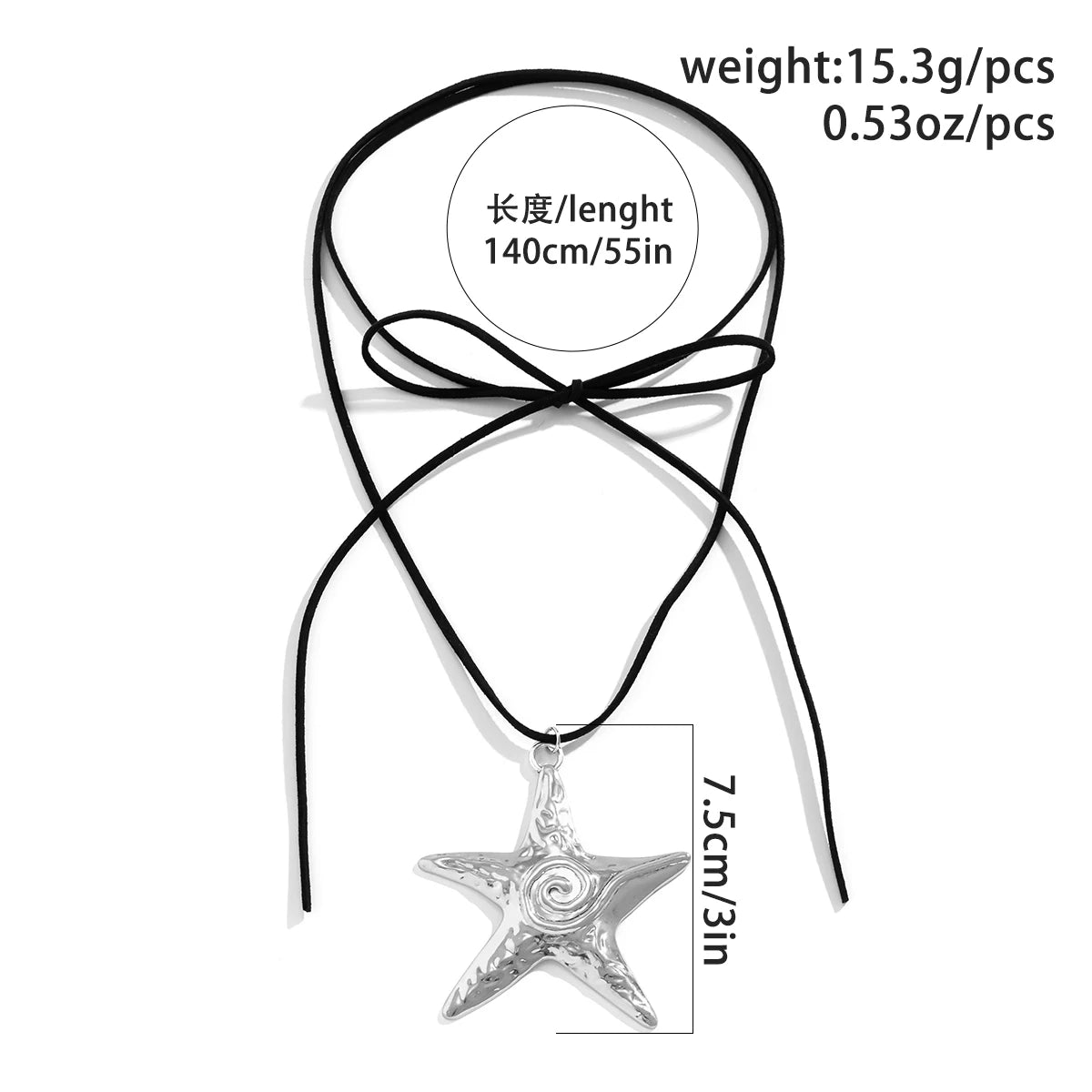 Collier grandes pendentifs en forme d'étoile - ACB-PARIS