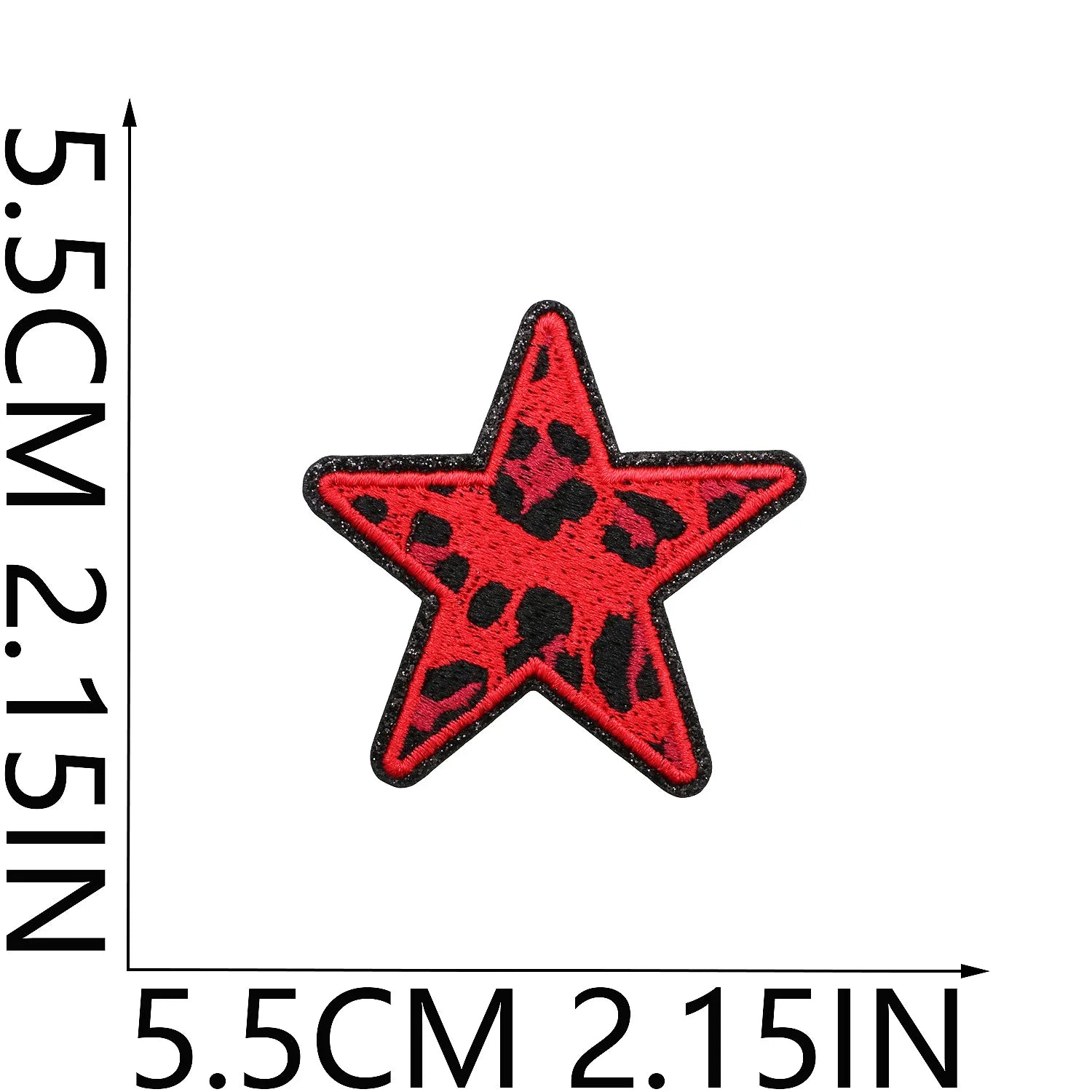 Pack de 24 Patchs décoratifs en cuir brodé - Étoiles, cœurs léopard et motifs variés pour customisation pour vêtement - ACB-PARIS