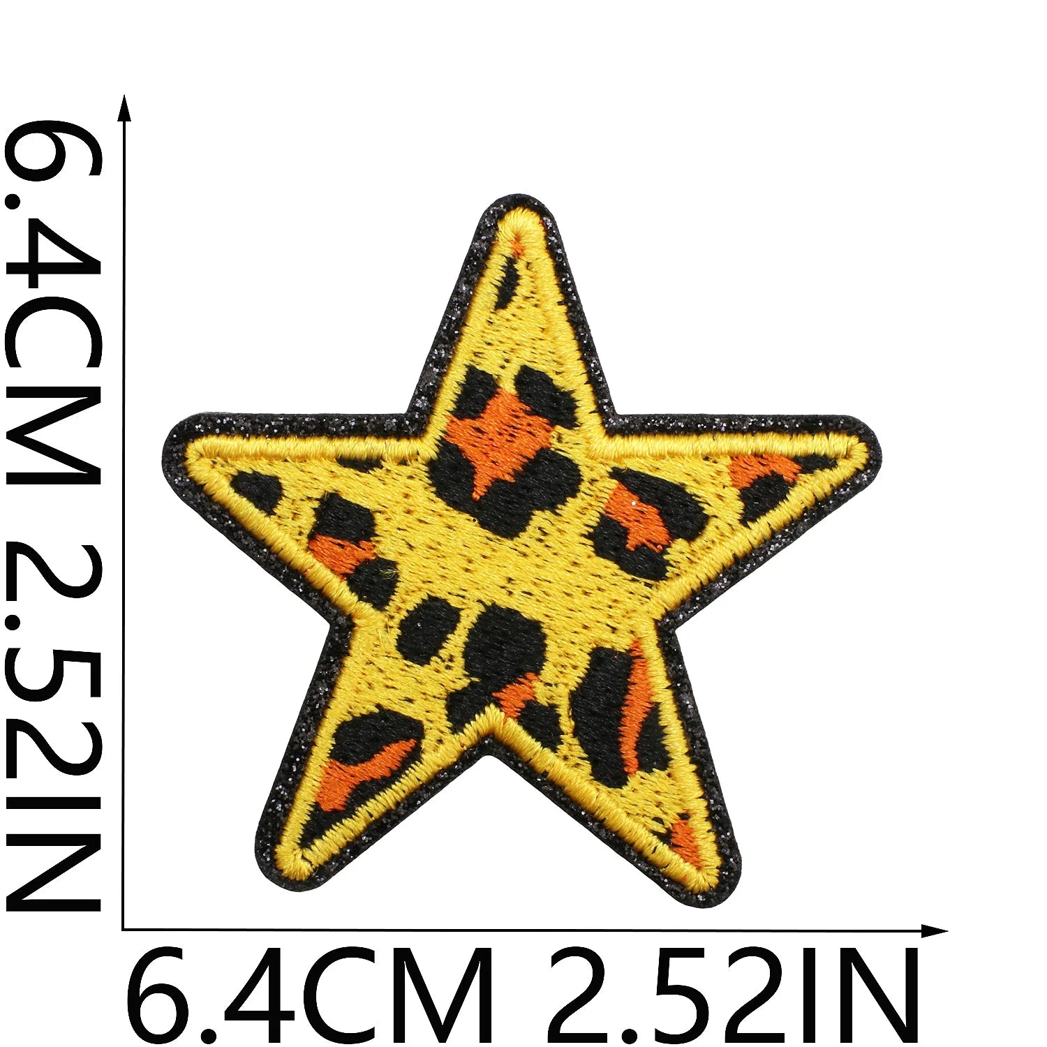 Pack de 24 Patchs décoratifs en cuir brodé - Étoiles, cœurs léopard et motifs variés pour customisation pour vêtement - ACB-PARIS
