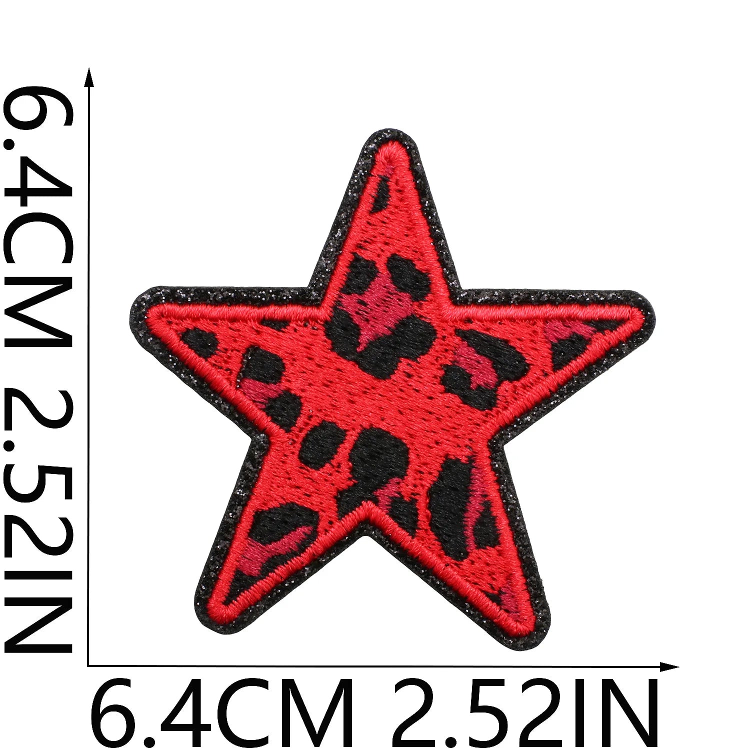 Pack de 24 Patchs décoratifs en cuir brodé - Étoiles, cœurs léopard et motifs variés pour customisation pour vêtement - ACB-PARIS