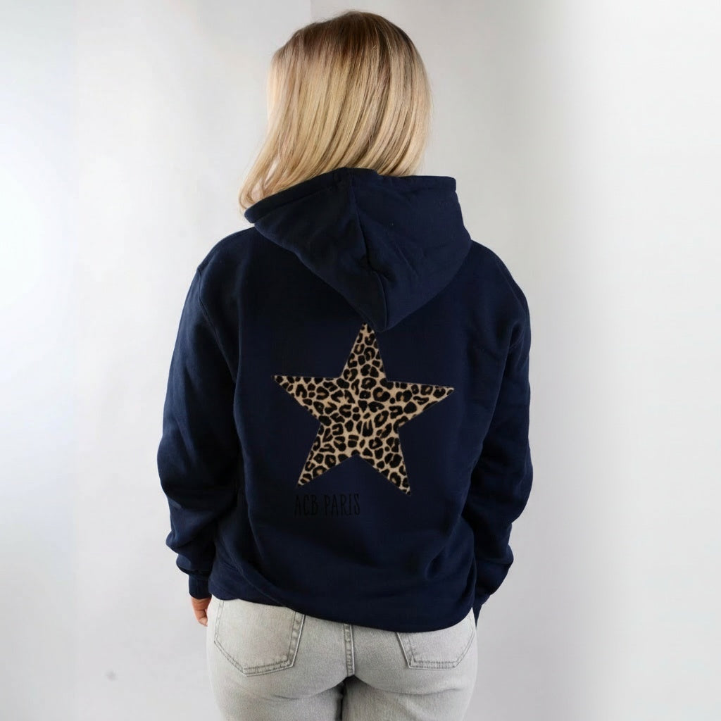 Sweat à capuche Étoile Léopard ACB-Paris 100% coton - ACB-PARIS