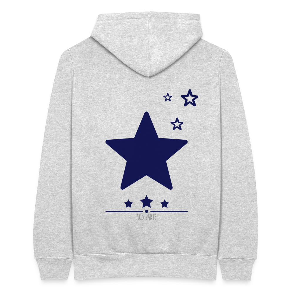 Sweat a capuche ACB-Paris Star étoile - heather grey