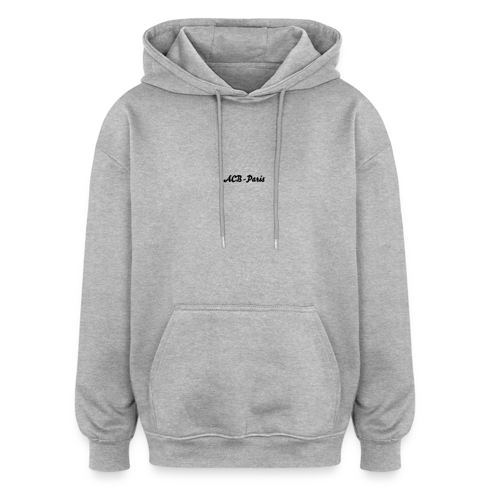 Sweat à capuche coeur acb oversize unisexe zenlio - heather grey