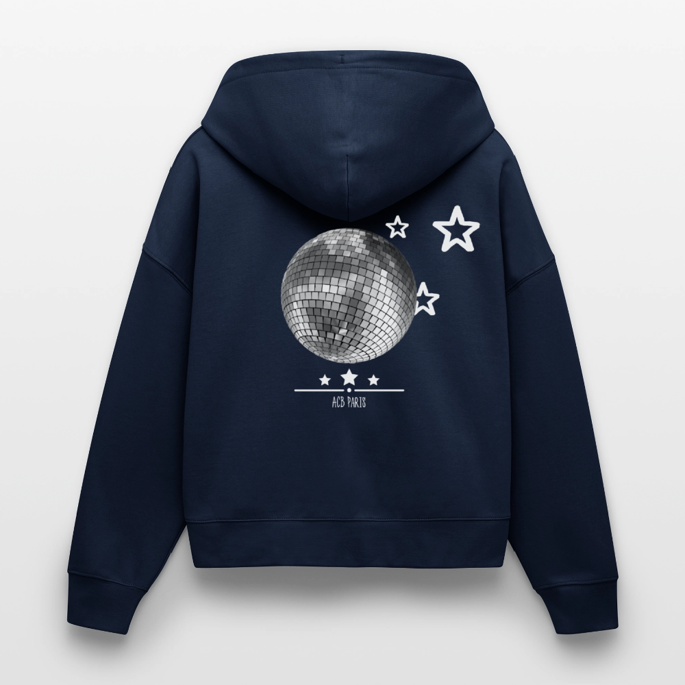 Sweat à Capuche court Disco Star - ACB-Paris pour femme - marine