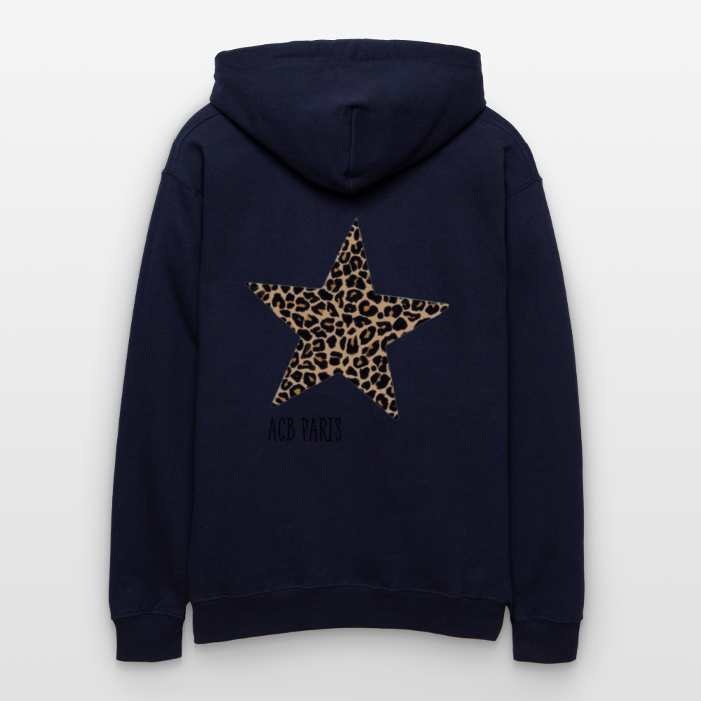 Sweat a capuche Étoile Léopard ACB-Paris - bleu marine