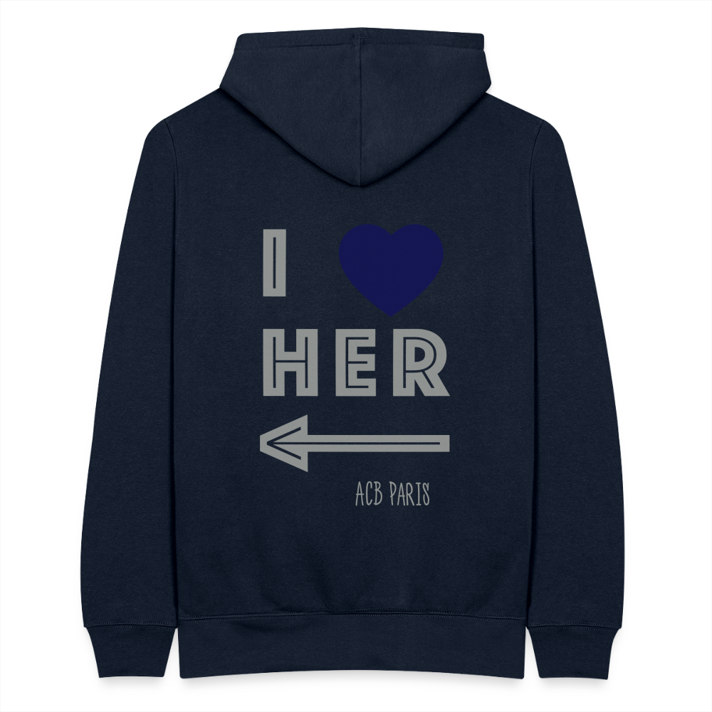 Sweat a capuche ACB-Paris i love her - navy