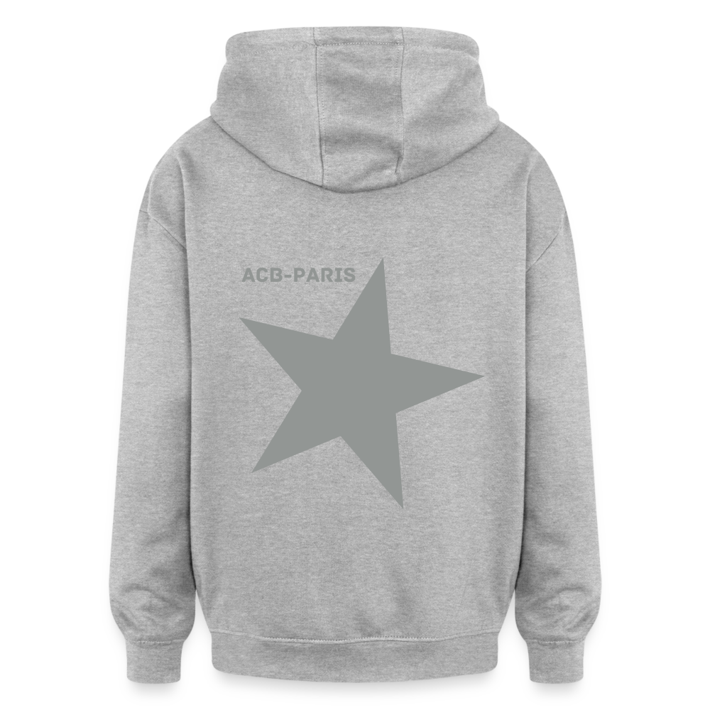 Sweat à capuche Stars oversize unisexe - heather grey