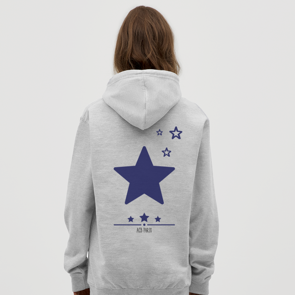 Sweat a capuche ACB-Paris Star étoile - light heather grey