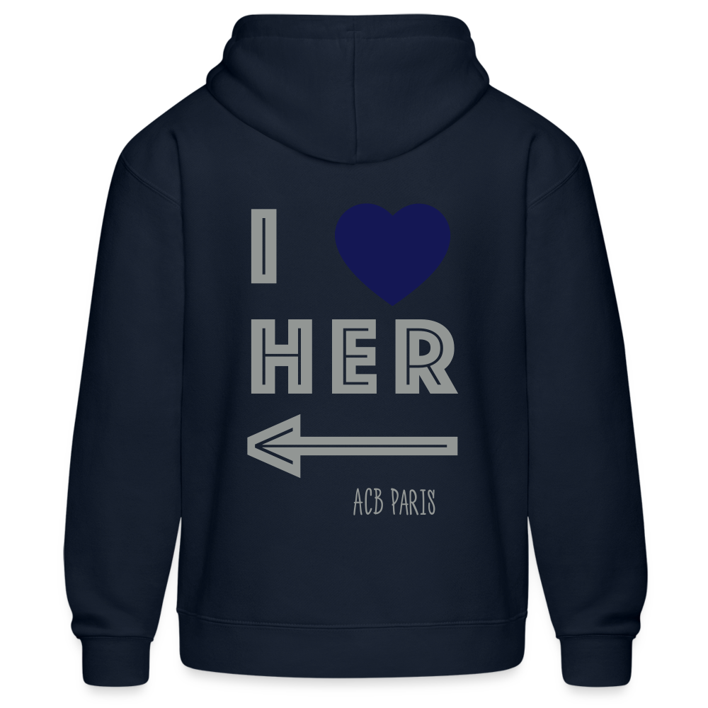 Sweat a capuche ACB-Paris i love her - navy