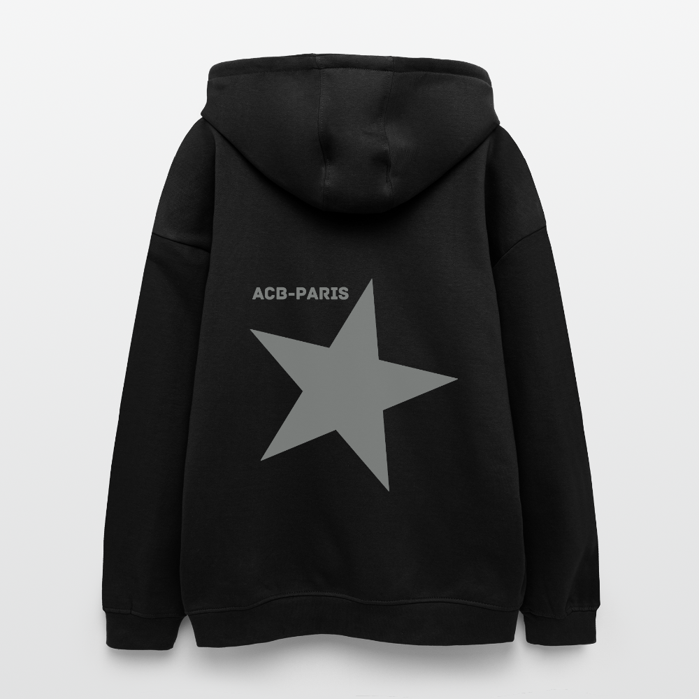 Sweat à capuche Stars oversize unisexe - black