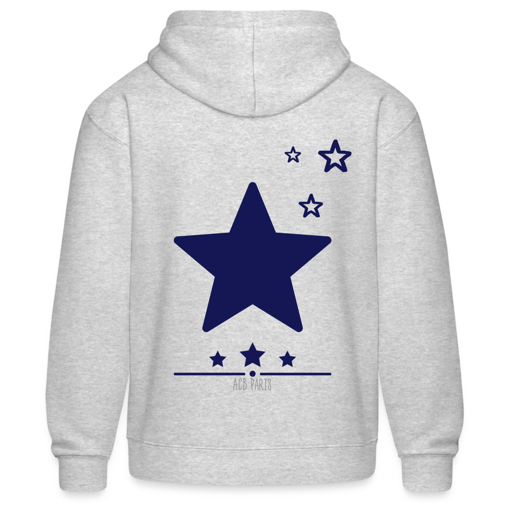 Sweat a capuche ACB-Paris Star étoile - heather grey