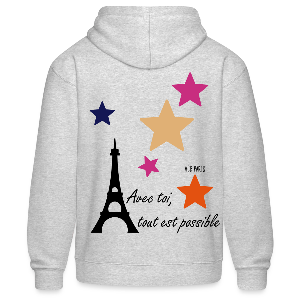 Sweat a capuche ACB-Paris possible - heather grey